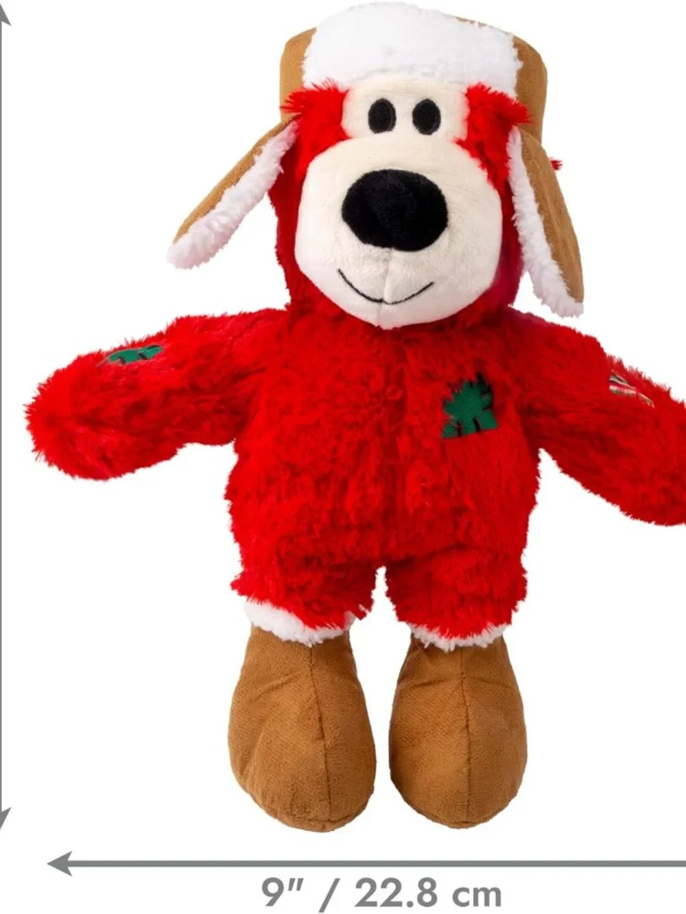 KONG Holiday Wild Knots Bear Dog Toy Medium/Large Christmas Squeaky Plush Rope